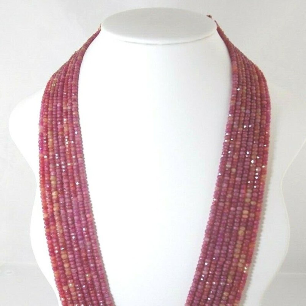 (I-903) Ruby beaded Necklace